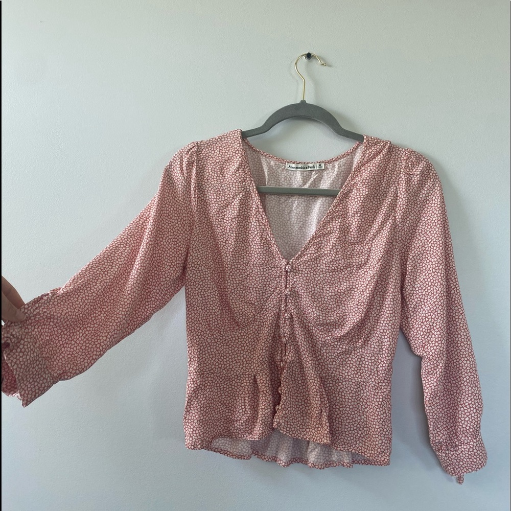 Pink & White Floral Abercrombie Blouse